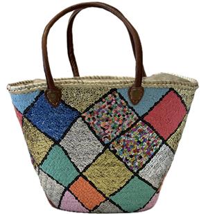 High End Straw Sparkling Beach Bag - XL