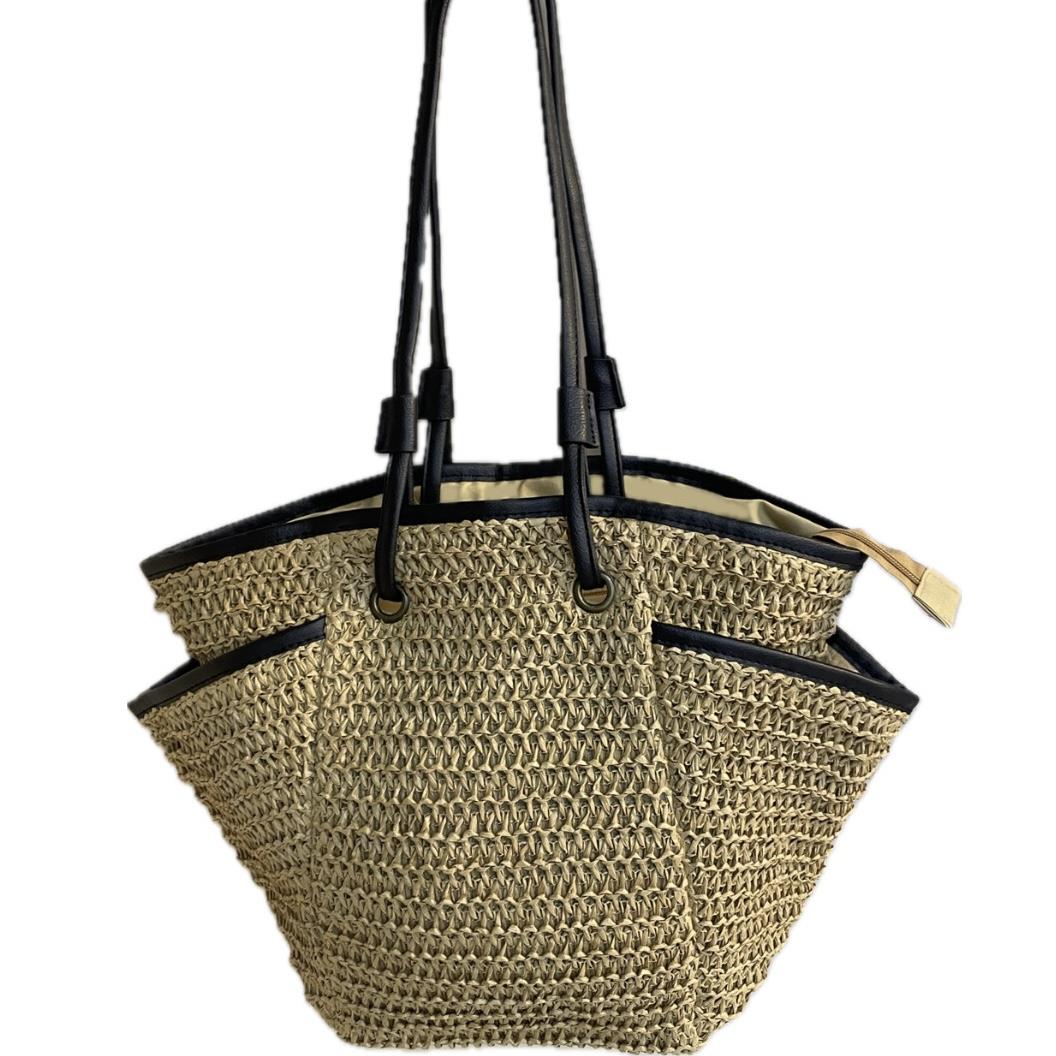 Black & Beige Beach Bag