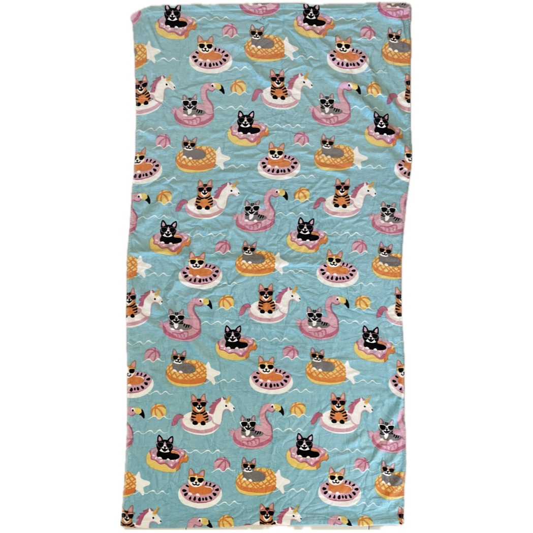 Floating Flamingos Beach Towel