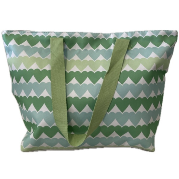 Hearts Design Beach Bag - Green