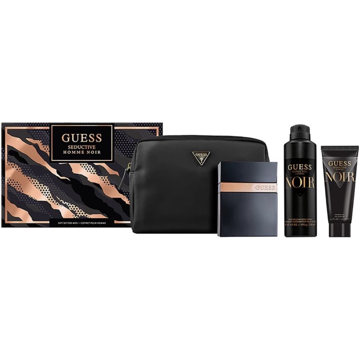 Guess Seductive Homme Noir Gift Set (Eau De Toilette 100ml+Deodorant+Shower Gel+Pouch)