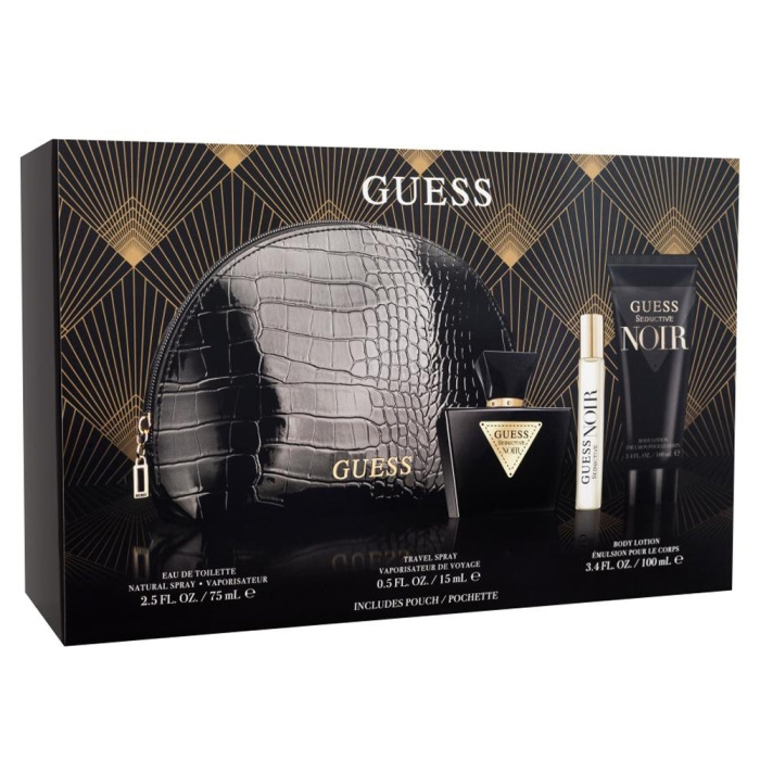 Guess Seductive Noir Gift Set (Eau De Toilette 75ml + 15ml + Body Lotion + Bag)