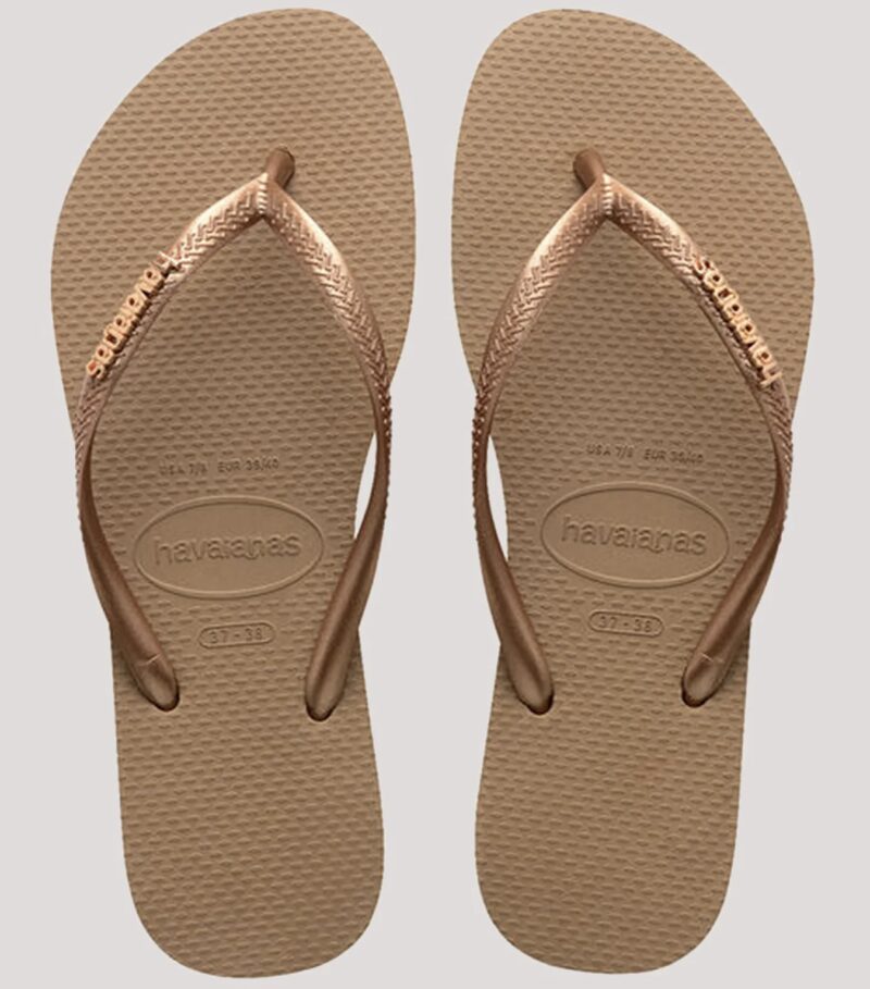 Havaianas Slim Logo Metallic Rose Gold
