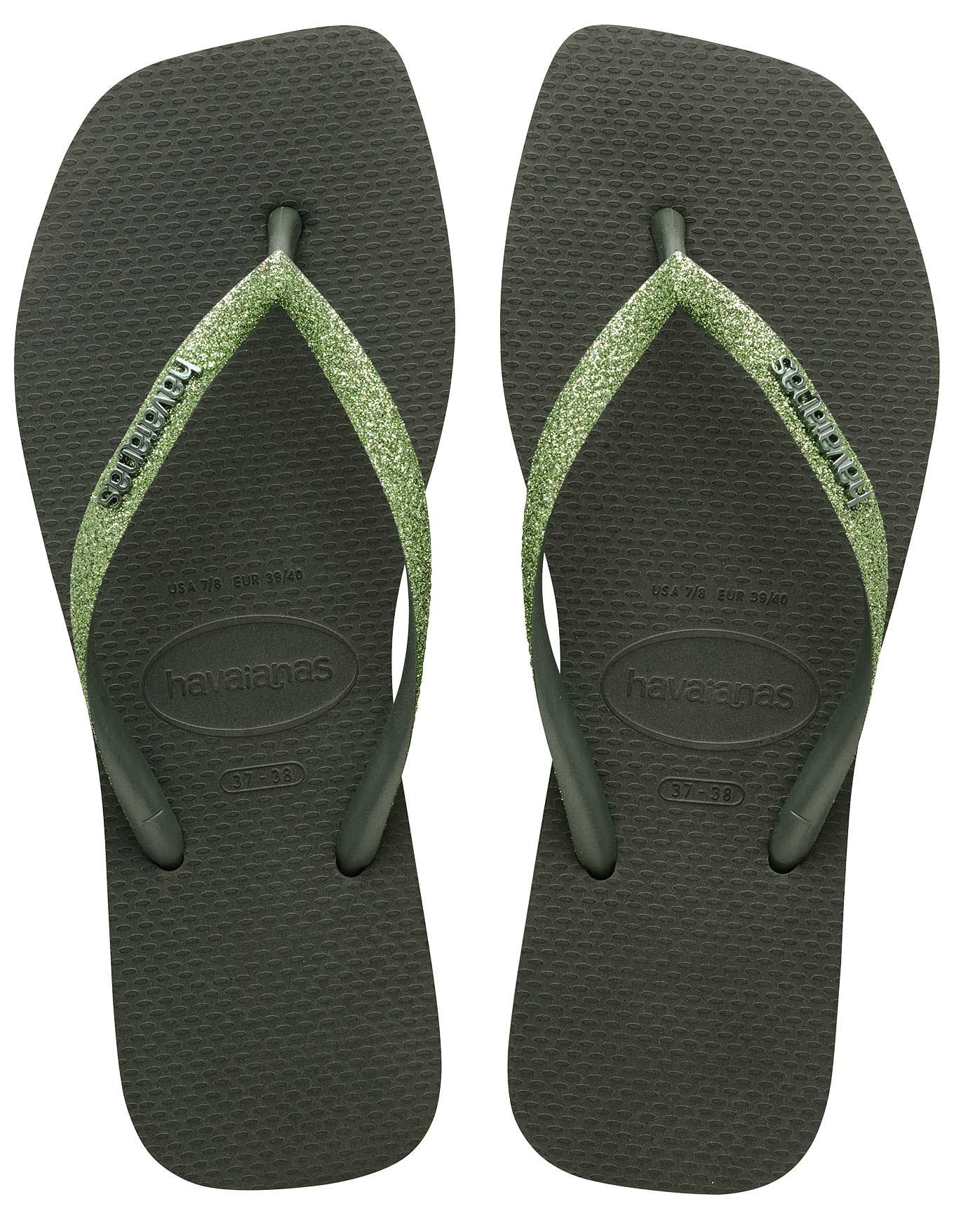 Havaianas Square Glitter Olive Green