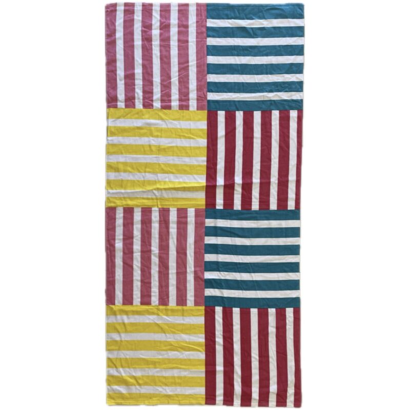Multicolor Square Stripes Beach Towel 01