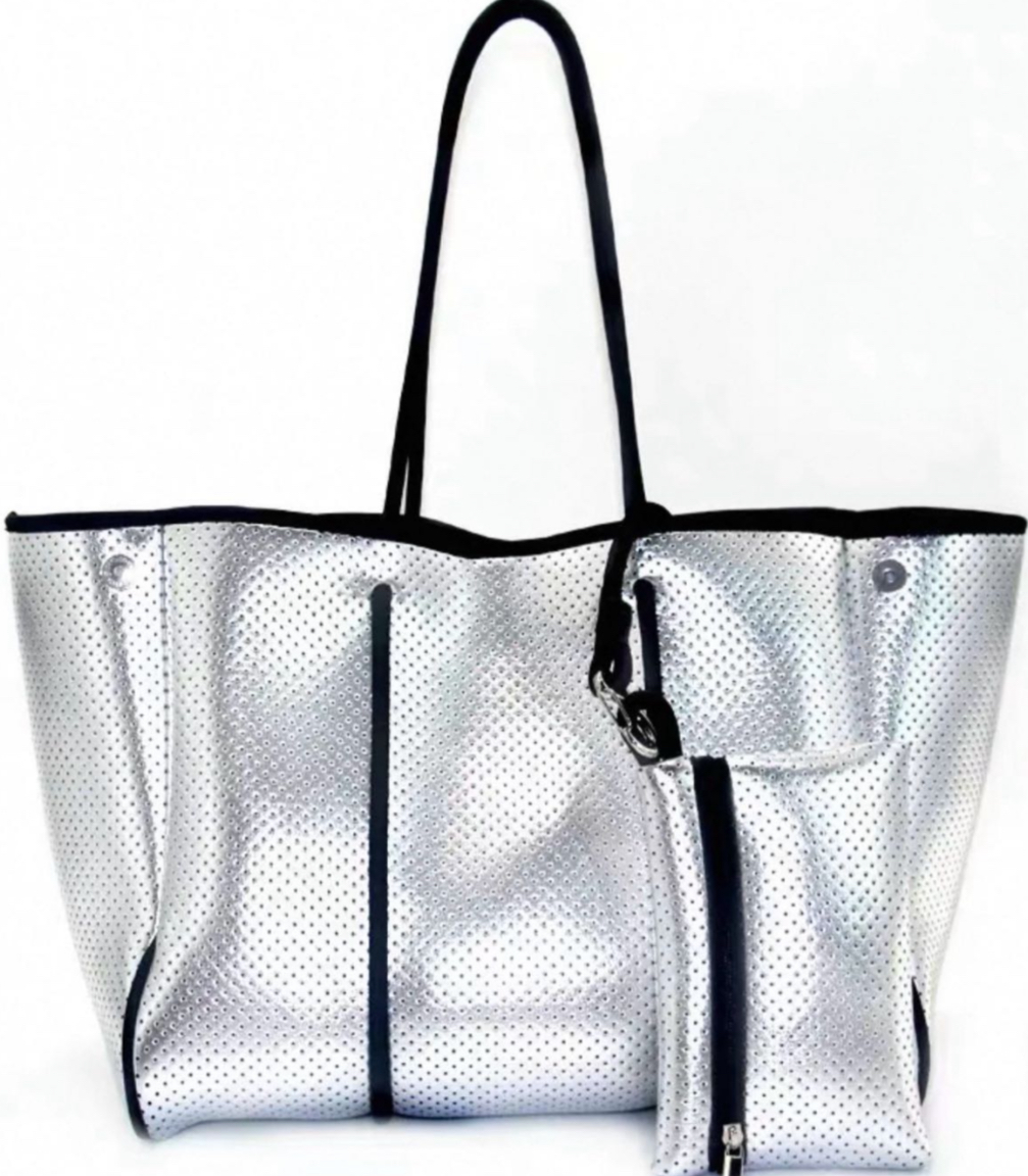 Silver Beach Bag