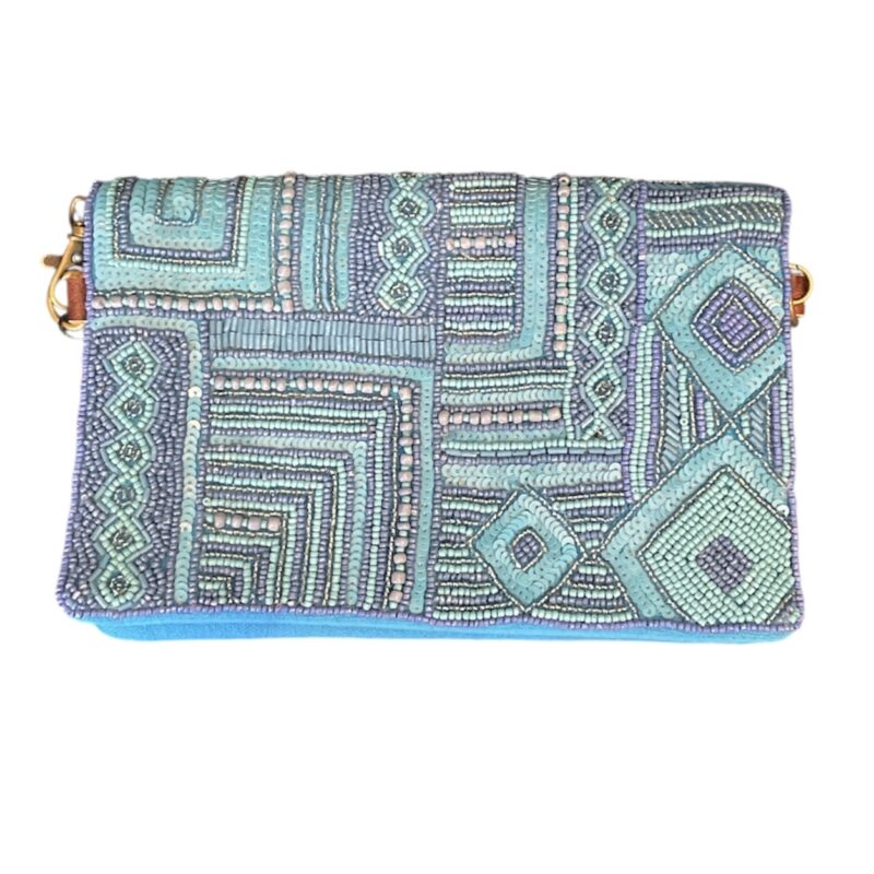Blue Beaded Bag