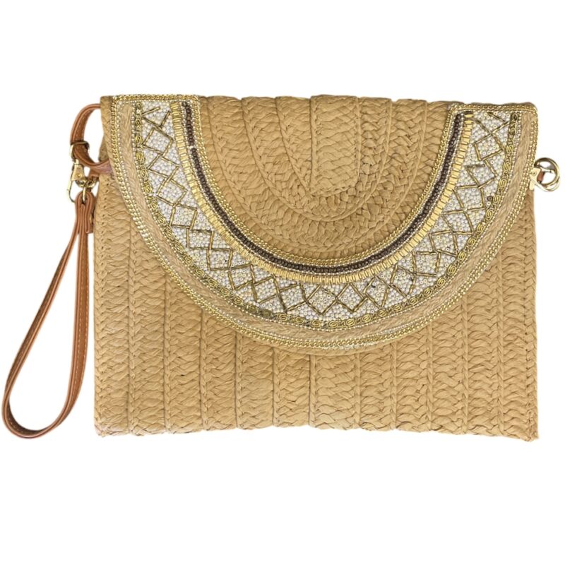 Gold & Brown Beaded Pouch