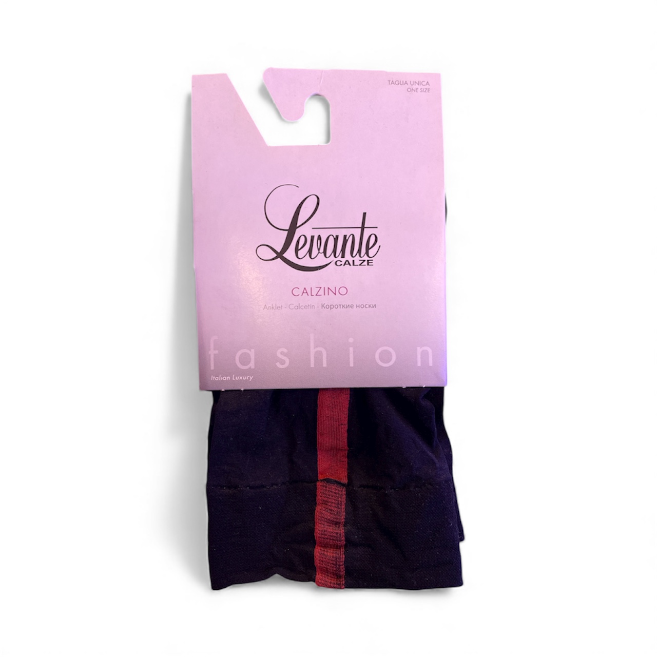 Levante Calzino 40Den Unica  Nero Rosso E740