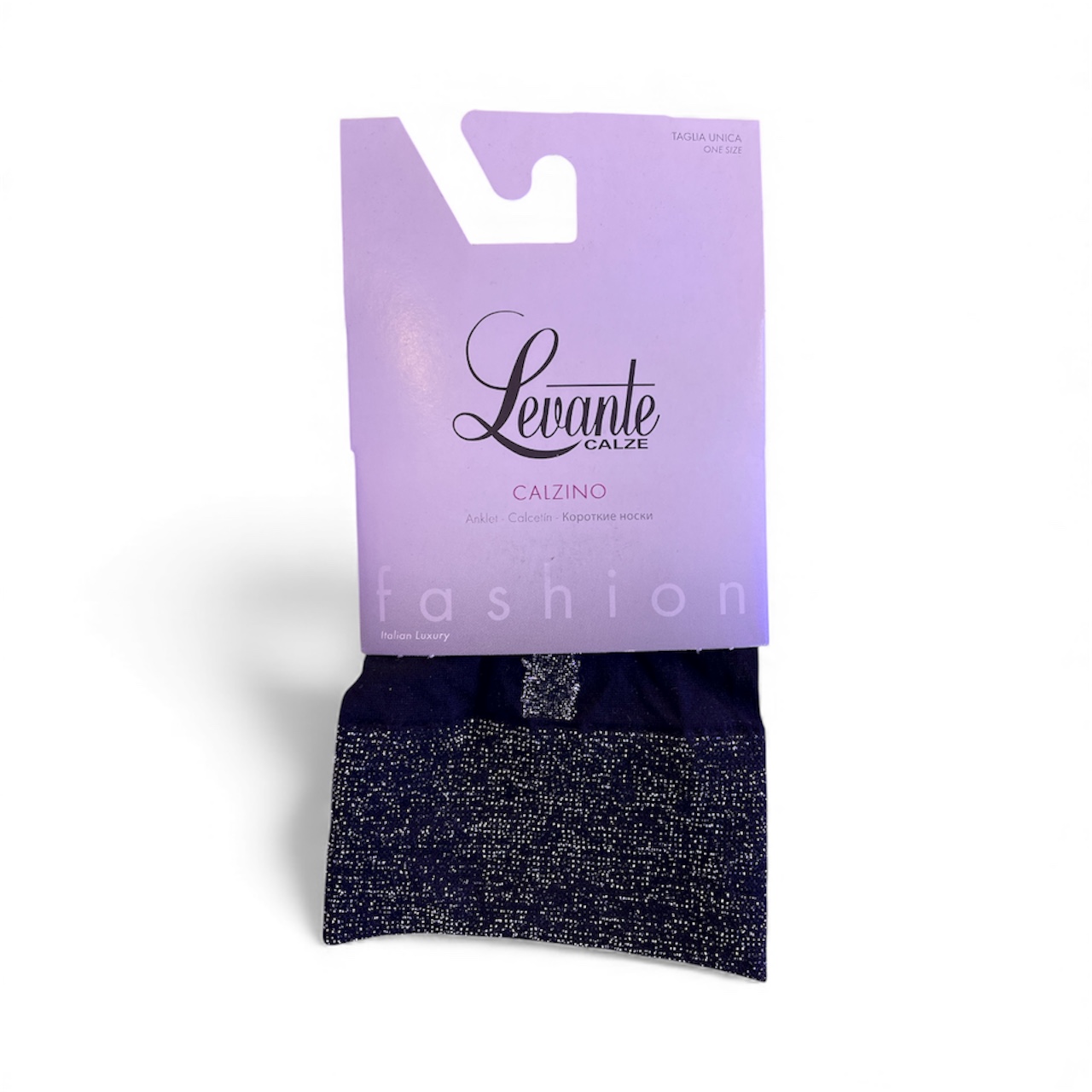 Levante Calzino 40Den Unica Nero Argento E740