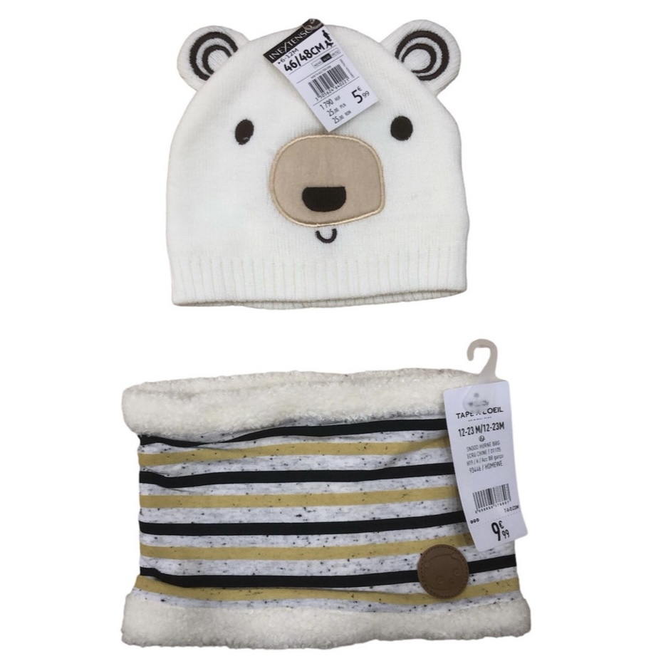 Tape A L'oeil Baby Neck & Hat Set