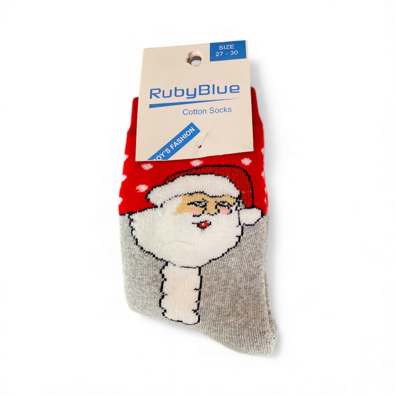 Ruby Blue Cotton Christmas Socks 27-30