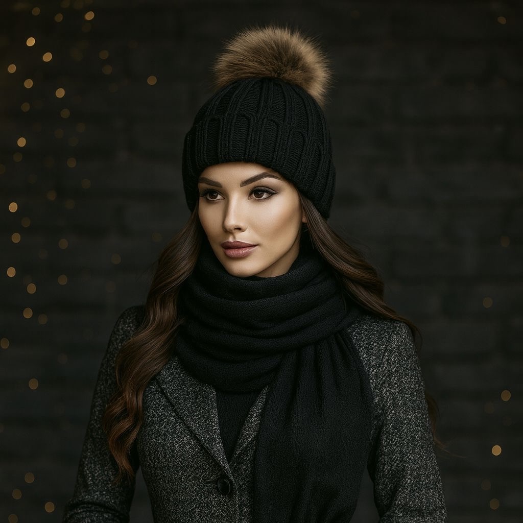 Black Winter Beanie Hat