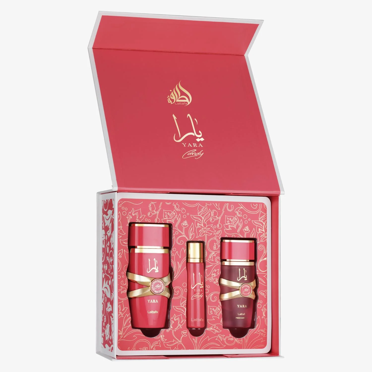 Lattafa Yara Candy Gift Set (Eau De Parfum 100ml + 12ml + Hair Mist)