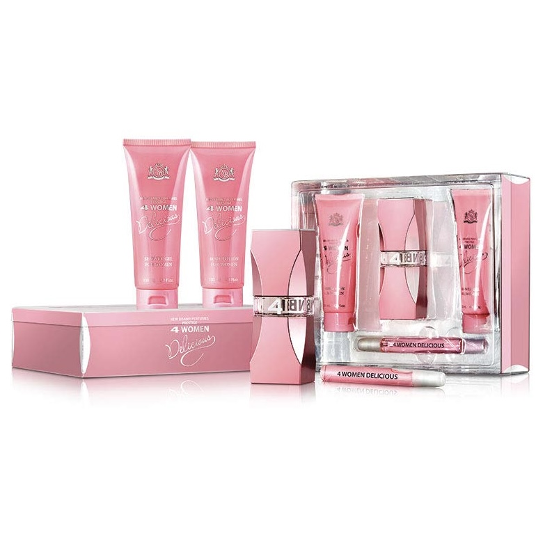 New Brand Prestige 4 Women Delicious Gift Set (Eau De Parfum 100m + 15ml + Body Lotion + Shower Gel)