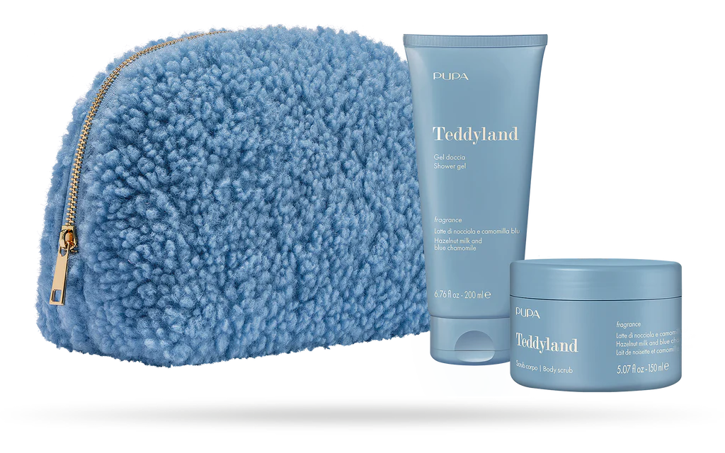 Pupa Teddyland Beauty Kit (Shower Gel + Body Scrub) - Hazelnut Milk And Blue Chamomile