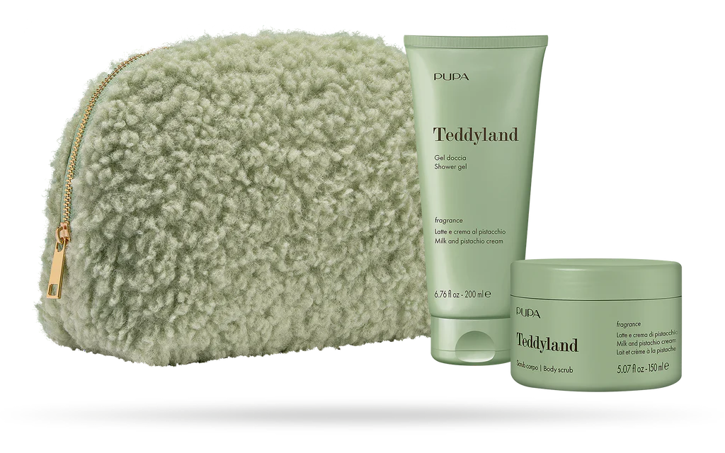 Pupa Teddyland Beauty Kit (Shower Gel + Body Scrub) - Milk And Pistachio Cream