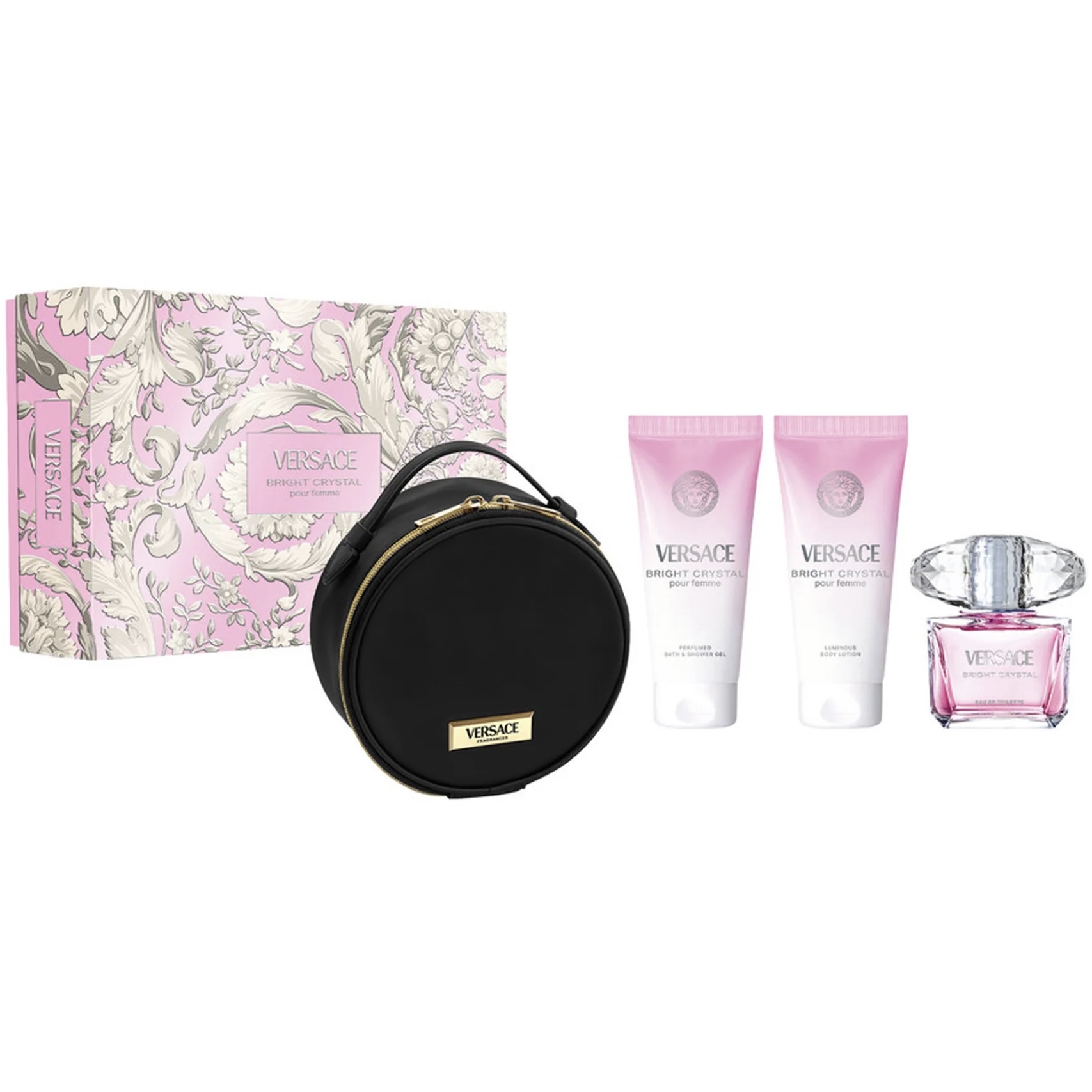 Versace Bright Crystal Gift Set (Eau De Toilette 90ml + Body Lotion + Shower Gel)