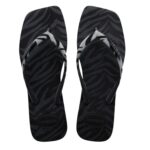 Havaianas Slim Square Velvet Animal Print Black