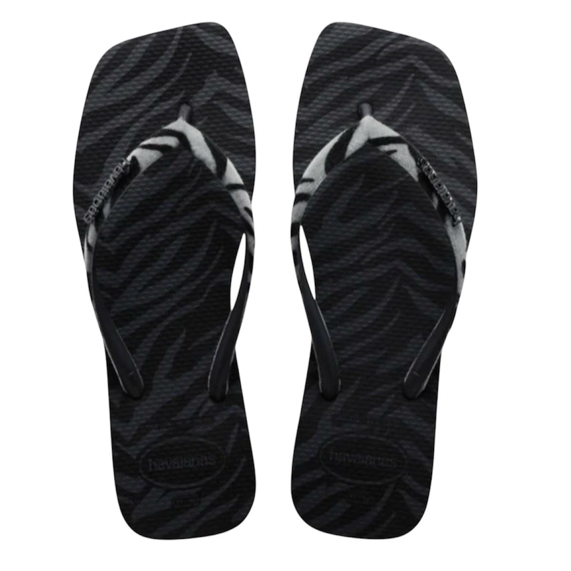 Havaianas Slim Square Velvet Animal Print Black