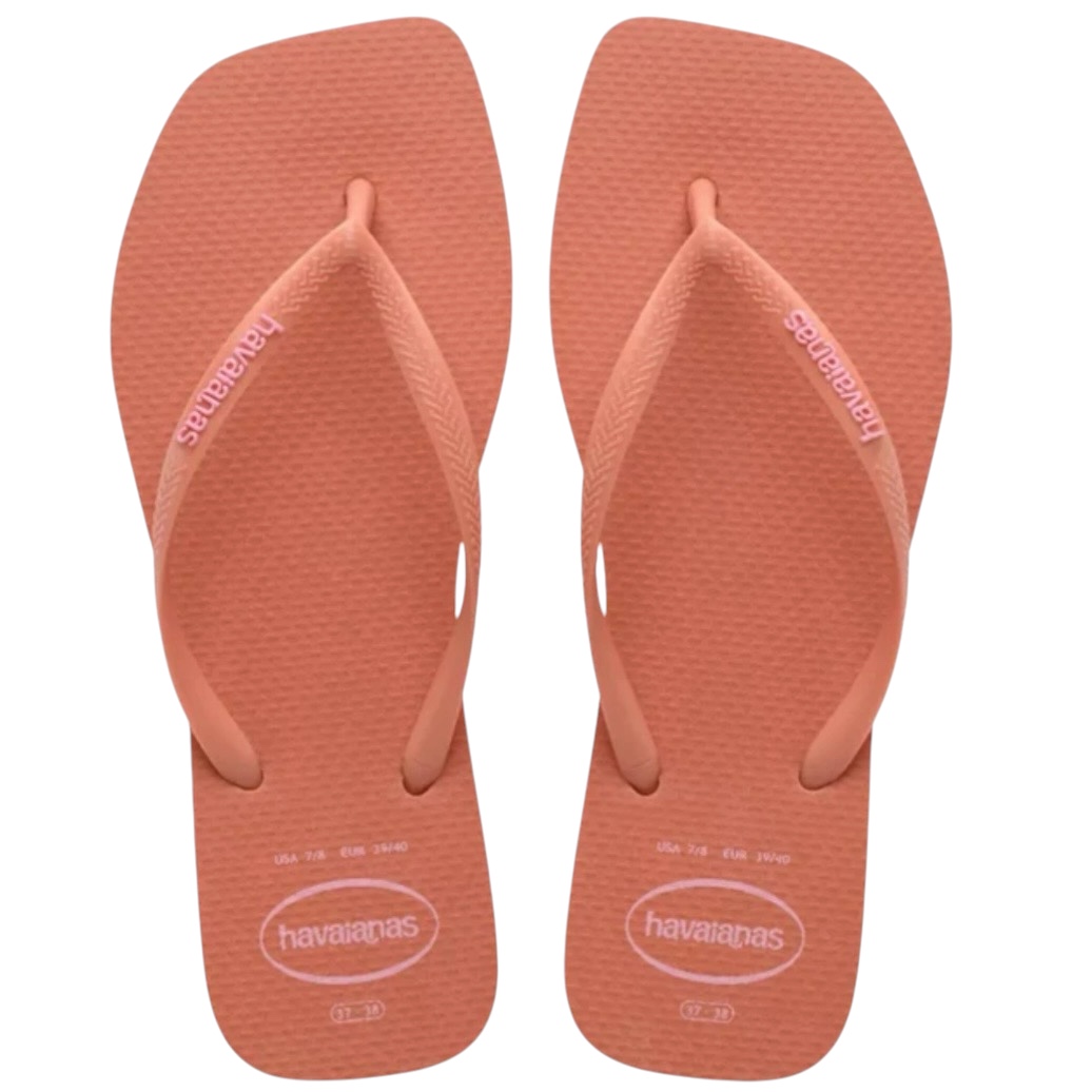 Havaianas Slim Square Logo Pop-Up Pink Clay