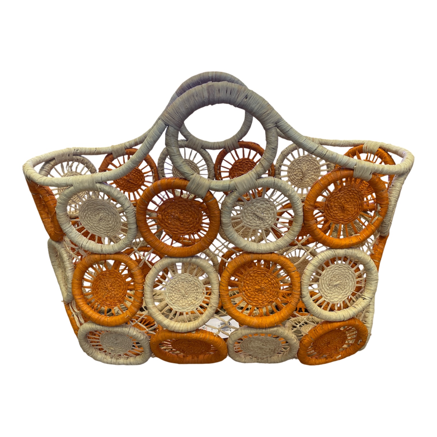 Circular Orange & Beige Ash Beach Bag