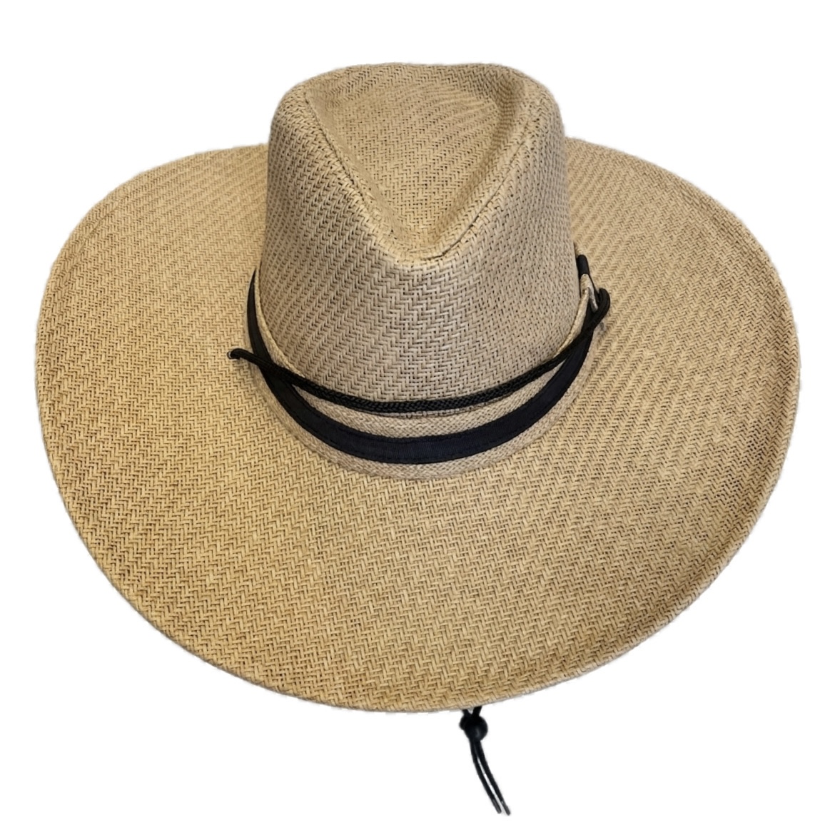 Beach Hat With Black Band & String (58) - 02