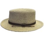 Round Beach Hat With Brown Rope