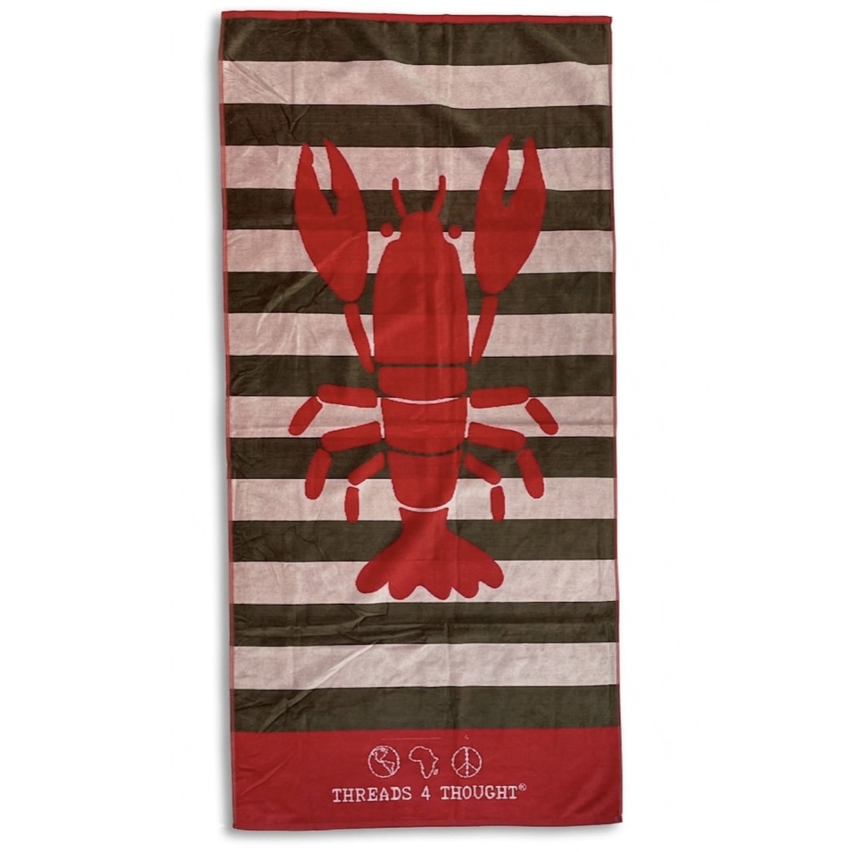 Threads 4 Thoughts Red & Brown Beach Towel