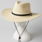 Beach Hat With Black Band & String (58) - 01