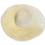 White Round Beach Hat With Tassels