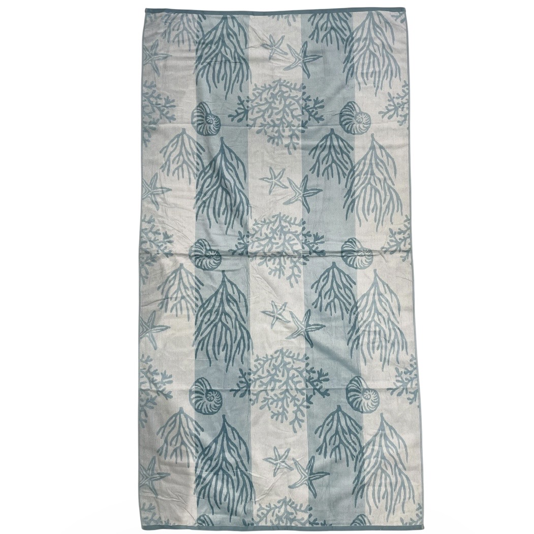 Light Blue Sea Weed & Shells Beach Towel