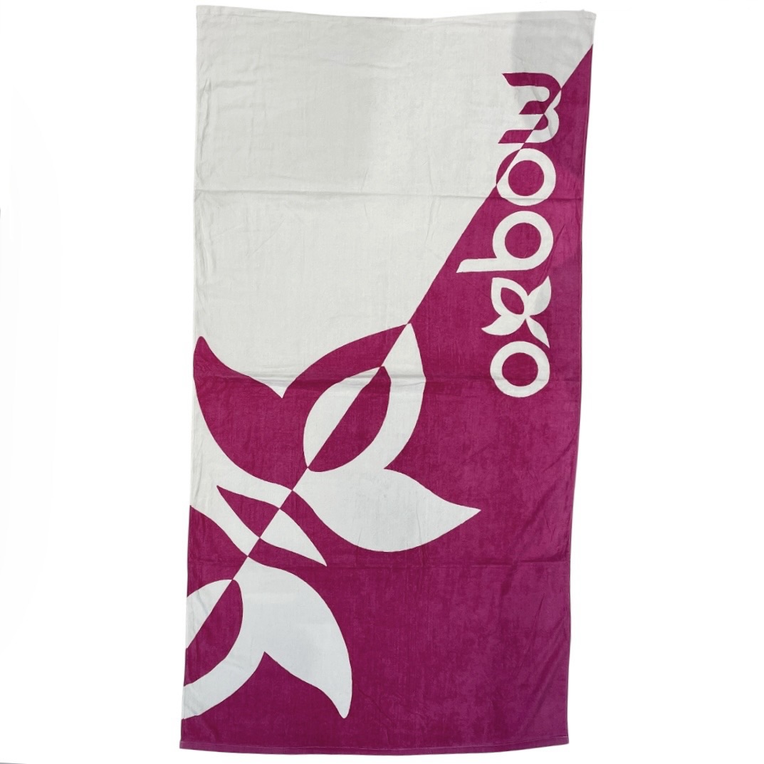 Fuchsia & White Obow Beach Towel
