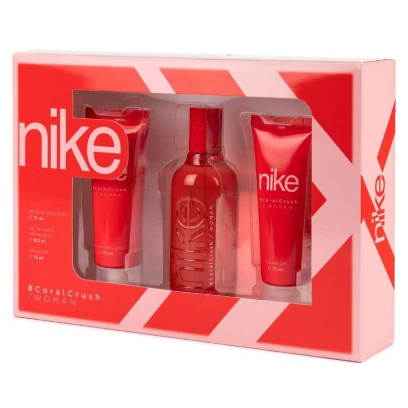 Nike Woman Coral Crush Gift Set (Eau De Toilette 100ml + Body Lotion + Shower Gel)
