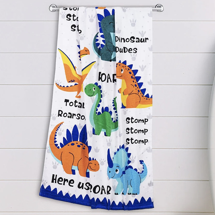 Cannon Beach Towel 70x147cm Dinosaur Cotton Print