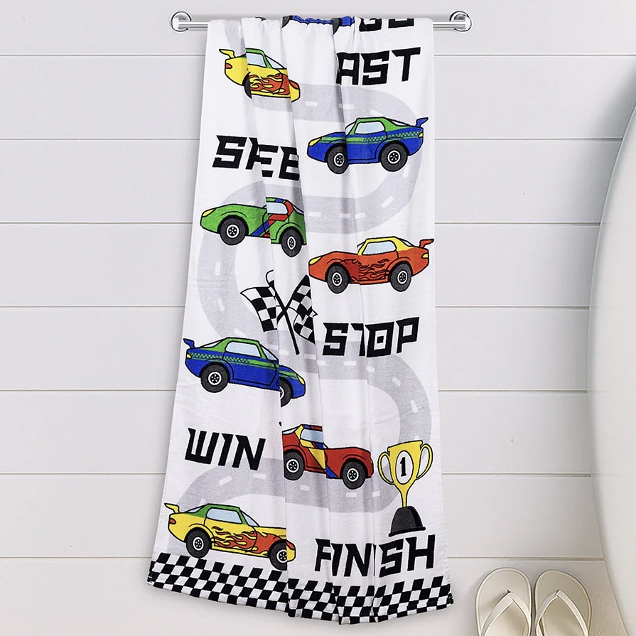 Cannon Beach Towel 70x147cm Cars Cotton Print