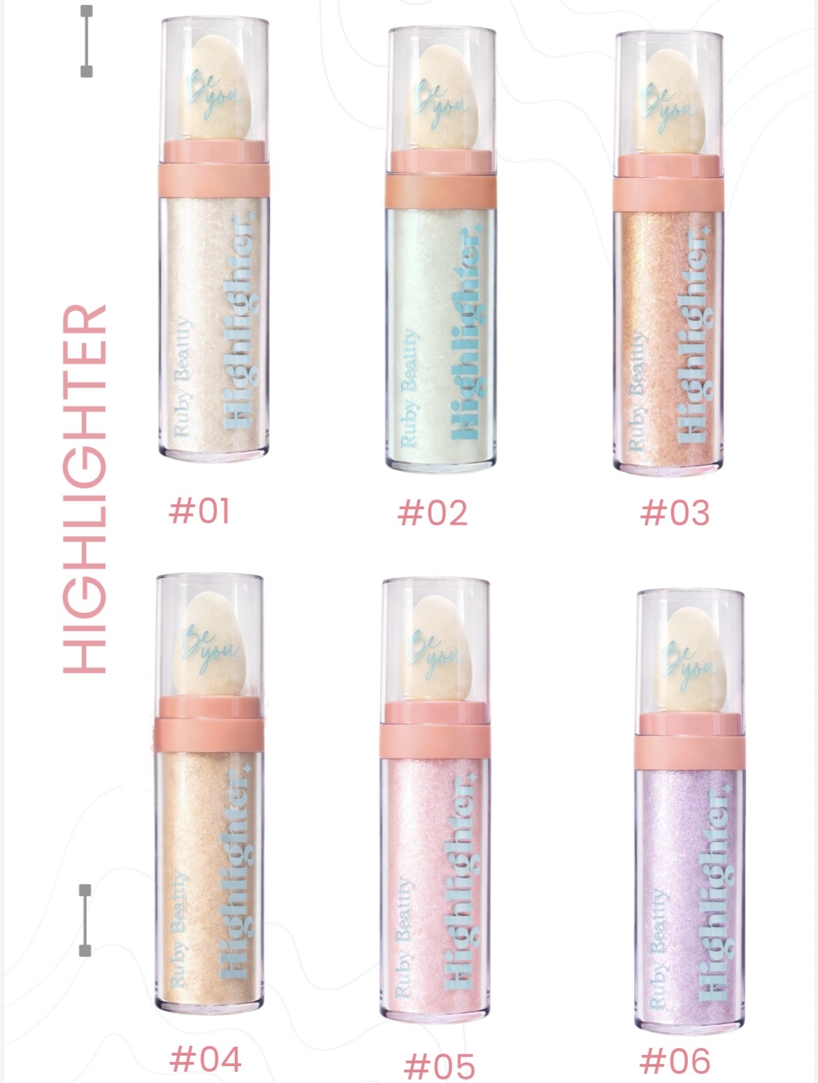 Ruby Beauty Highlighter Powder With Sponge RB-5008