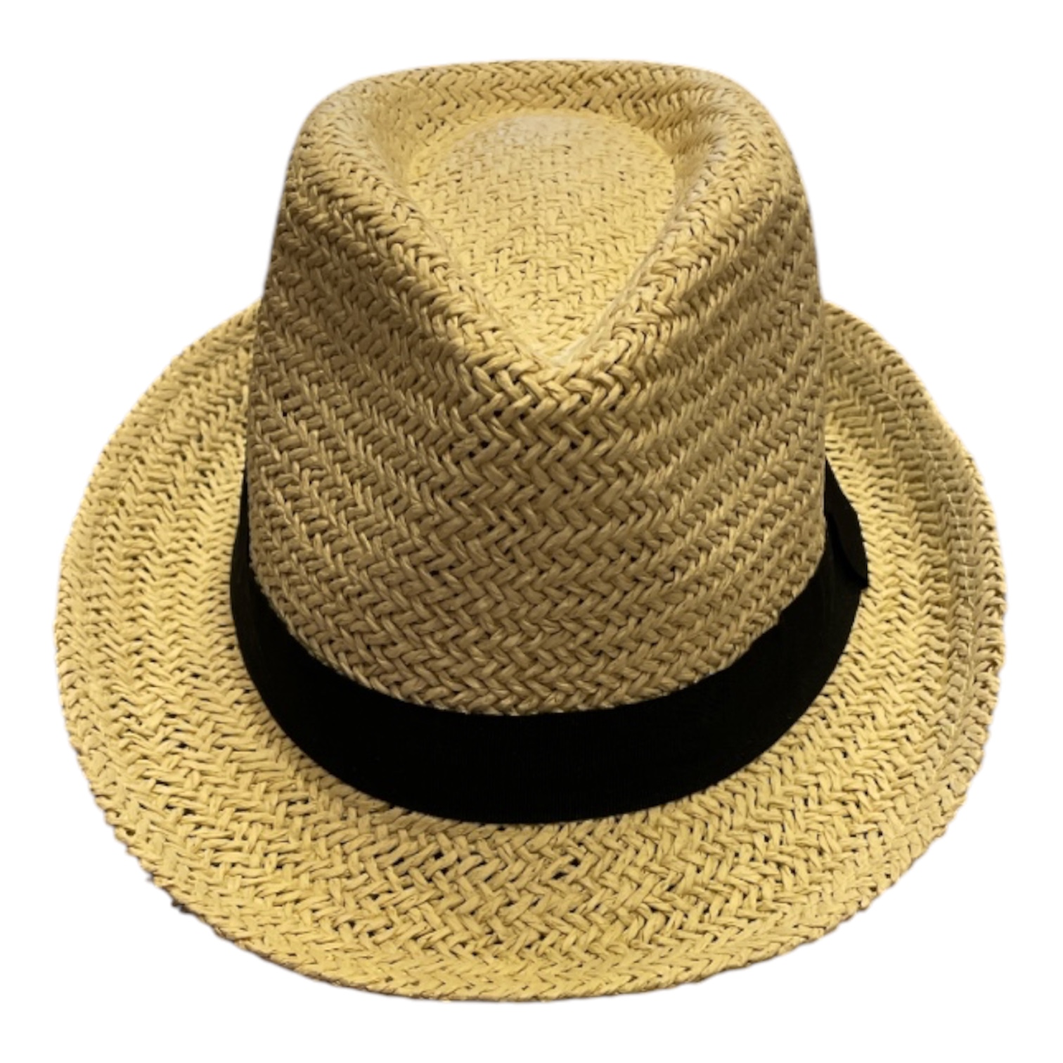 Beige Beach Hat With Black Band