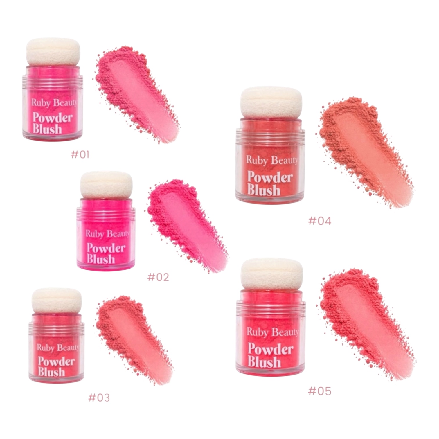 Ruby Beauty Powder Blush With Sponge RB-5007