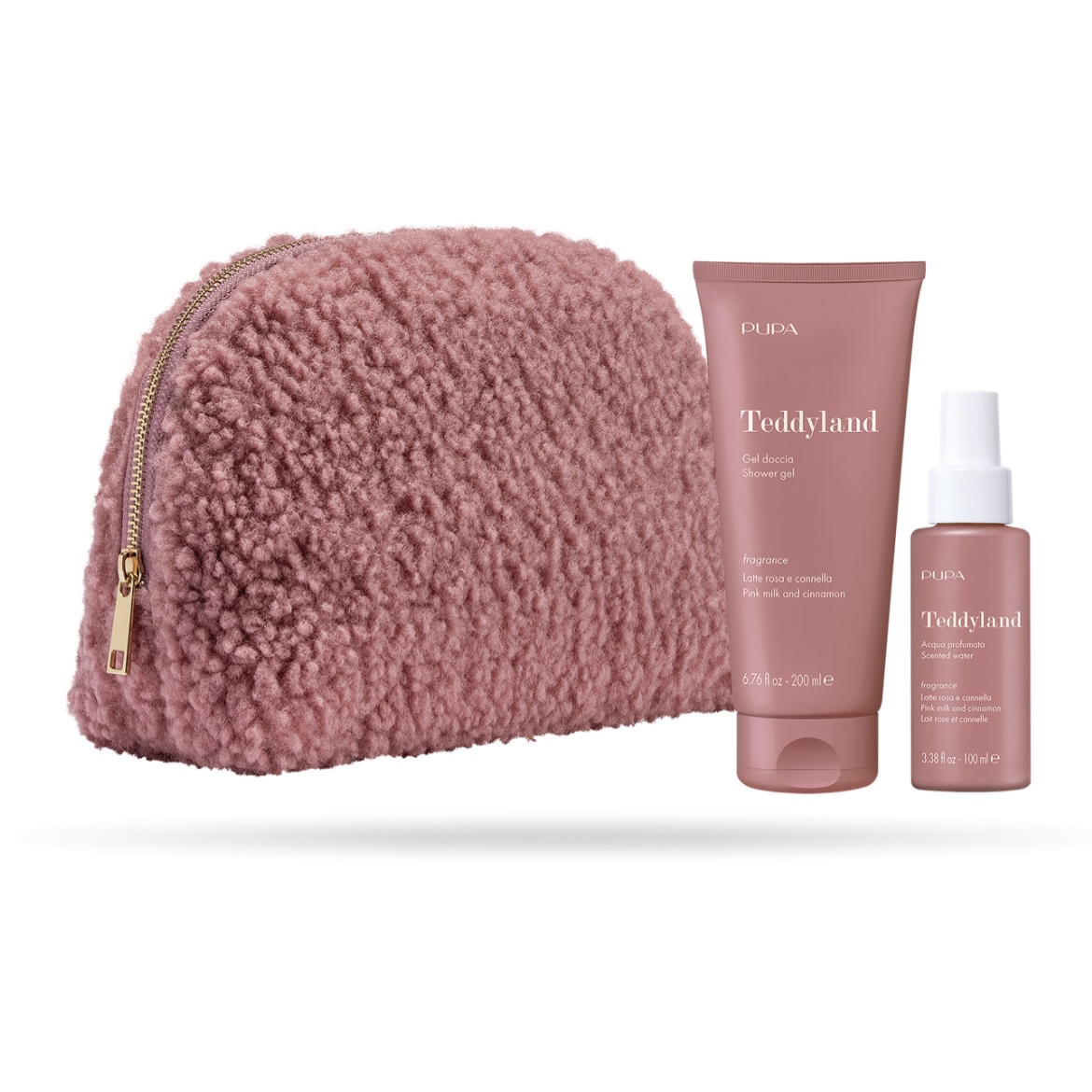 Pupa Teddyland Beauty Kit (Shower Gel + Scented Water) - Pink Milk And Cinnamon