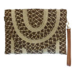 Flora Brown & Gold Pouch