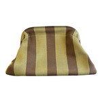 Flora Striped Pouch - Olive Green & Brown
