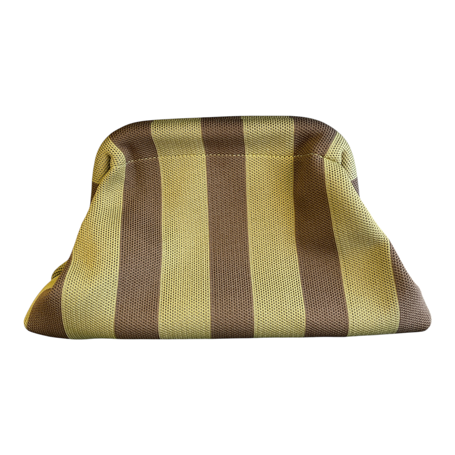 Flora Striped Pouch - Olive Green & Brown