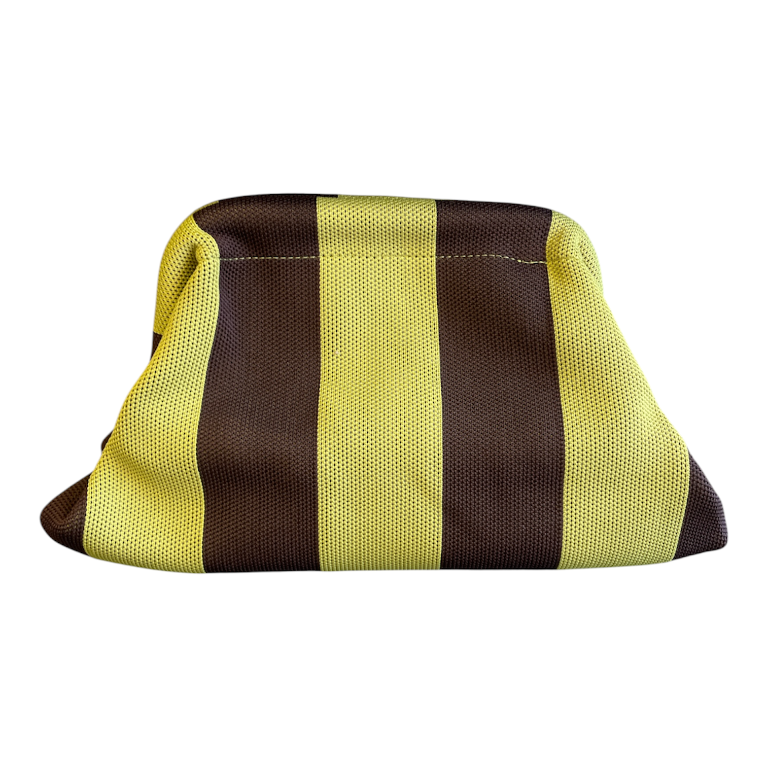 Flora Striped Pouch - Pistachio & Brown