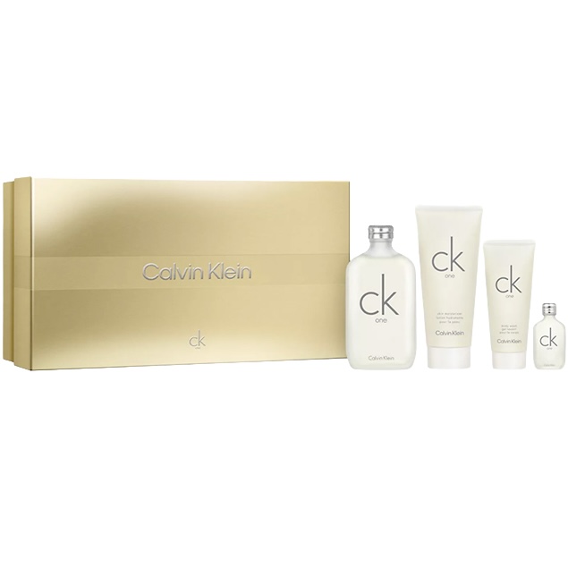 Calvin Klein CK One Gift Set (Eau De Toilette 200ml + 15 ml + Skin Moisturizer + Body Wash)